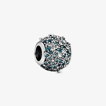 2020 Spring New 925 Sterling Silver Beads Teal Pave Setting Daisy Flower Charms fit Original 3mm Bracelets Women DIY Jewelry 
2020 Spring New 925 Sterling Silver Beads Teal Pave Setting Daisy Flower Charms fit Original 3mm Bracelets Women DIY Jewelry