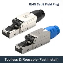 RJ45 Cat8 Ethernet Jack 40G 2000MHz Shielded Toolless Field Connector For Network Cable Termination Modular Plug Keystone Plug
RJ45 Cat8 Ethernet Jack 40G 2000MHz Shielded Toolless Field Connector For Network Cable Termination Modular Plug Keystone Plug
