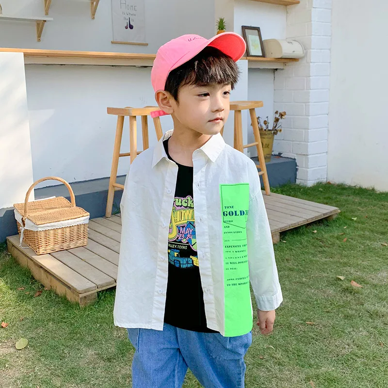 Boys' Shirt 2020 Spring Clothing New Style Long-sleeved Coat Western Style Print Shirt Children Casual Trench Coat Fashion Sprin 
Boys' Shirt 2020 Spring Clothing New Style Long-sleeved Coat Western Style Print Shirt Children Casual Trench Coat Fashion Sprin