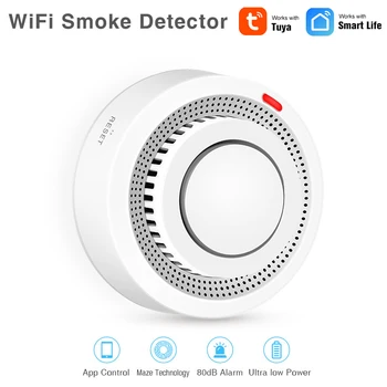 Wifi Smoke Detector Smart Fire Alarm Sensor Wireless Security System Smart Life Tuya APP Control Smart Home
Wifi Smoke Detector Smart Fire Alarm Sensor Wireless Security System Smart Life Tuya APP Control Smart Home