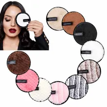 Removedor de maquiagem de microfibra reutilizável sopro lavável almofadas de algodão rosto toalha de limpeza make-up toalhetes discos pele saudável dupla camada(China)