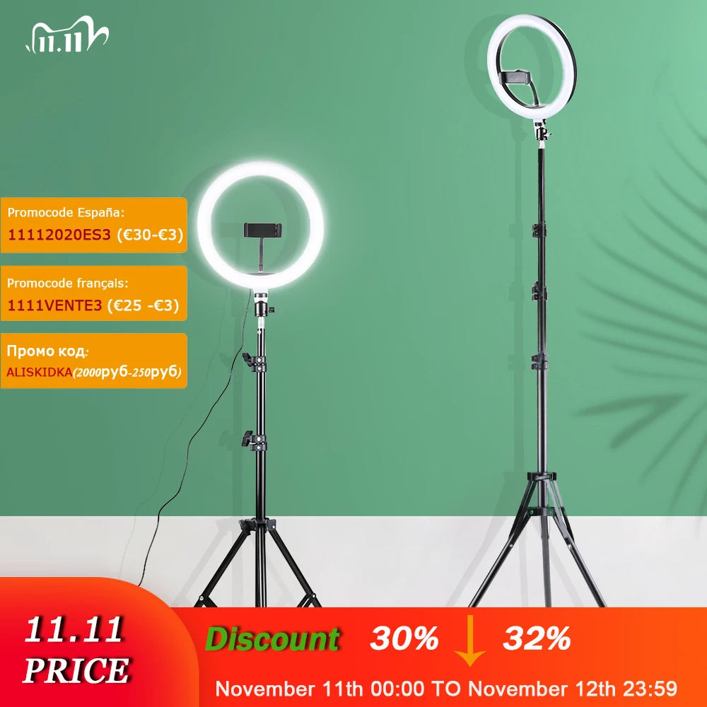26cm LED Selfie Ring Light With Tripod Phone Holder Clip Photography Light Photo Studio Lamp For Youtoube Tiktok Video Ringlight
26cm LED Selfie Ring Light With Tripod Phone Holder Clip Photography Light Photo Studio Lamp For Youtoube Tiktok Video Ringlight