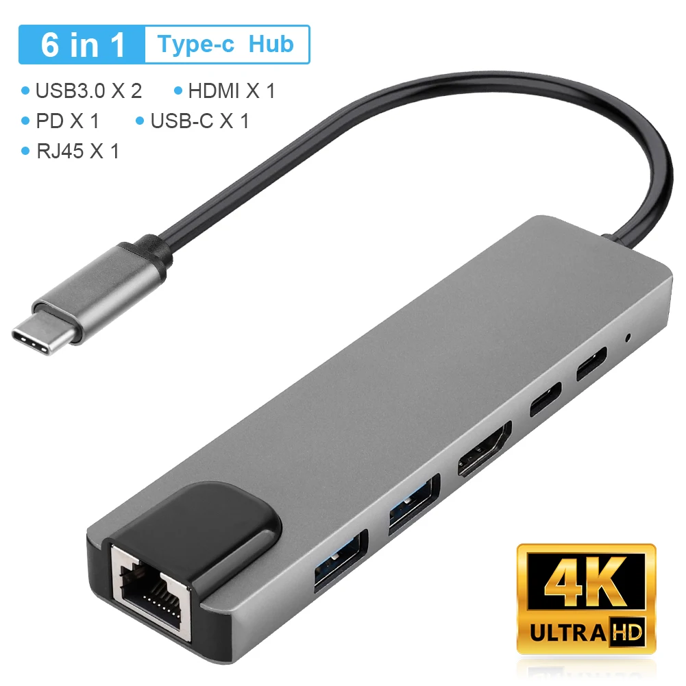 New HUB Adapter USB C HUB Type-c 3.0 USB-C To HDMI 4K SD/TF Card Reader PD Charging Gigabit Ethernet Adapter for MacBook Pro HUB
New HUB Adapter USB C HUB Type-c 3.0 USB-C To HDMI 4K SD/TF Card Reader PD Charging Gigabit Ethernet Adapter for MacBook Pro HUB