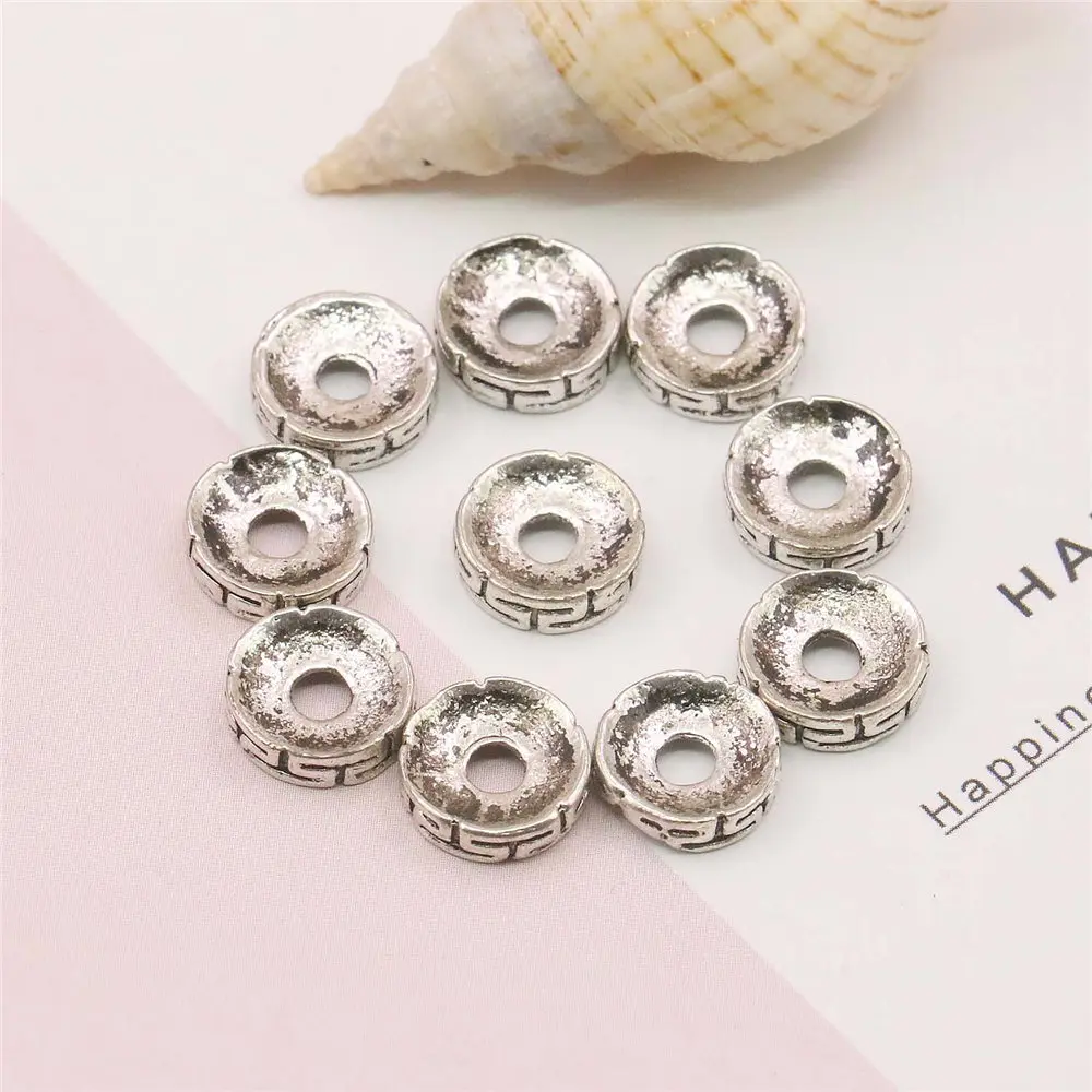 10PCS Alloy Round Symbol Spacers Hardware Fittings Accessory Silver-plate DIY Loose Beads Necklace Bracelet Girl Women Jewelry
10PCS Alloy Round Symbol Spacers Hardware Fittings Accessory Silver-plate DIY Loose Beads Necklace Bracelet Girl Women Jewelry