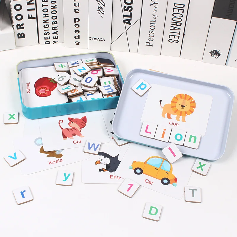 Iron Box Spell Word Children Early Childhood Learning Lettered Magnetic Spell Word Game CHILDREN'S Baby Parent And Child Educati