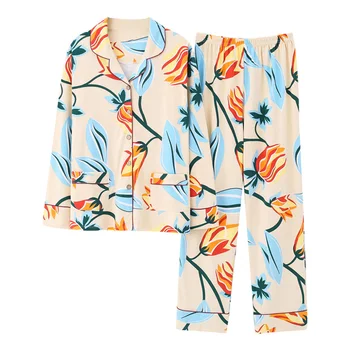 Sexy spring floral print pajamas sets women sleepwear 100% pure cotton autumn long-sleeve homewear pijamas mujer pyjamas women
Sexy spring floral print pajamas sets women sleepwear 100% pure cotton autumn long-sleeve homewear pijamas mujer pyjamas women