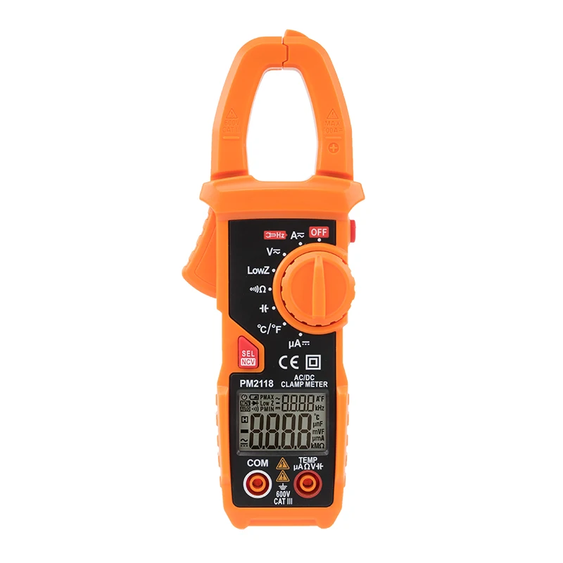 Dual Display 6000 Counts AC/DC Digital Clamp Meter with Jaw Frequency Test PM2118
Dual Display 6000 Counts AC/DC Digital Clamp Meter with Jaw Frequency Test PM2118
