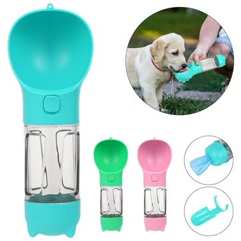 

300ML Portable Pet Water Bottle with Poop Shovel Garbage Bags Travel Outdoor Dog Cats Feeders Sport Drinking Water Bottles