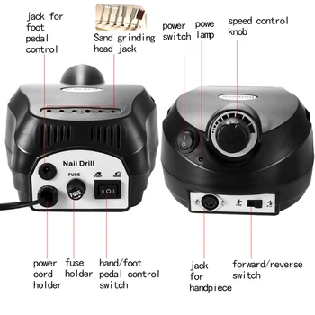 Professional 30000RPM Electric Nail Drill Machine E-file Electric Nail File Grinder Polisher Kit Manicure Pedicure Drill
Professional 30000RPM Electric Nail Drill Machine E-file Electric Nail File Grinder Polisher Kit Manicure Pedicure Drill