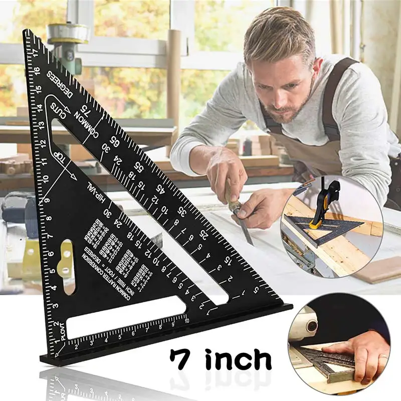 Triangle Ruler 7inch Aluminum Alloy Angle Protractor Speed Metric Square Measuring Ruler For Building Framing Tools Gauges
Triangle Ruler 7inch Aluminum Alloy Angle Protractor Speed Metric Square Measuring Ruler For Building Framing Tools Gauges