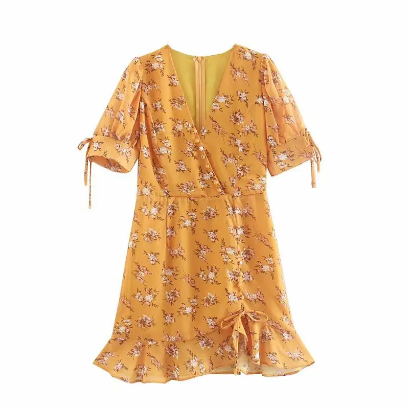 Europe And America 2019 Summer New Style Slim Fit Slimming Versatile Short Sleeve V-neck Floral Printed Flounced Dress Short Ski
Europe And America 2019 Summer New Style Slim Fit Slimming Versatile Short Sleeve V-neck Floral Printed Flounced Dress Short Ski