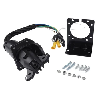 7 Way Flat to 4 Way Trailer Round RV Blade Wiring Adapter Kit Wiring Connector with Socket Connector Mounting Bracket
7 Way Flat to 4 Way Trailer Round RV Blade Wiring Adapter Kit Wiring Connector with Socket Connector Mounting Bracket