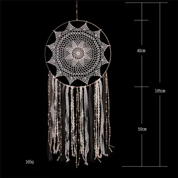 1PC Ins 40cm Beige Big Dreamcatchers Mesh Lace Fringed Dreamy Fairy Wind Sun Flower Home Ornaments Wind Chimes
1PC Ins 40cm Beige Big Dreamcatchers Mesh Lace Fringed Dreamy Fairy Wind Sun Flower Home Ornaments Wind Chimes