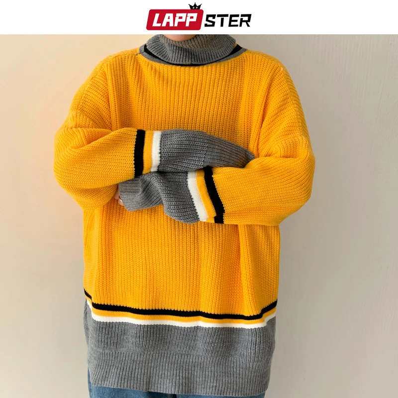Men Korean Patchwork Sweater Turtleneck 2019 Winter Japanese Streetwear Sweater Pullover Christmas Man Harajuku Clothes
Men Korean Patchwork Sweater Turtleneck 2019 Winter Japanese Streetwear Sweater Pullover Christmas Man Harajuku Clothes