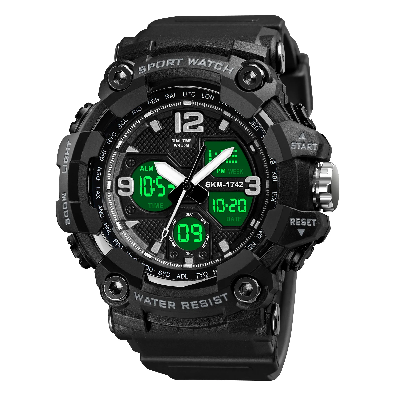 

SKMEI Men Sports Watches Dual Display Analog Digital LED Electronic Quartz Wristwatches Waterproof Clock Military Watch Relogio