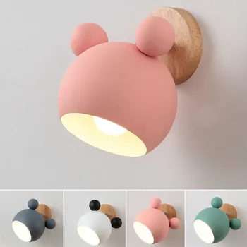 Creative Cartoon Wooden Mickey Mouse wall Lights Nordic Macaron LED Wall Lamp Children Reading Bedroom Bedside Lighting E27
Creative Cartoon Wooden Mickey Mouse wall Lights Nordic Macaron LED Wall Lamp Children Reading Bedroom Bedside Lighting E27