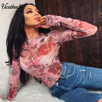 Bodycon Flower Print Sexy Bodysuit Women Autumn Long Sleeve Rompers Womens Bodysuit Perspective Mesh Jumpsuit
Bodycon Flower Print Sexy Bodysuit Women Autumn Long Sleeve Rompers Womens Bodysuit Perspective Mesh Jumpsuit