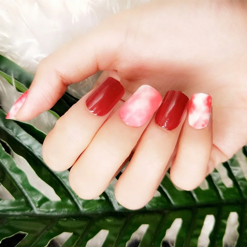 24Pcs/Set False Fake Nails Square Top Finish Designs Finger Nail Art Tips Decor OR88 | Красота и здоровье