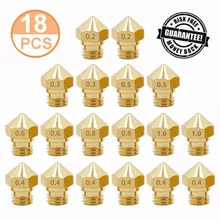 Nozzles MK10 for 3D Printer,18Pcs M7 Brass Extruder Head Hotend Nozzles 0.2/0.3/0.4/0.5/0.6/0.8/1.0 mm Fit 1.75mm Filament
Nozzles MK10 for 3D Printer,18Pcs M7 Brass Extruder Head Hotend Nozzles 0.2/0.3/0.4/0.5/0.6/0.8/1.0 mm Fit 1.75mm Filament