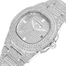 

PINTIME Shinning Diamond Watch Stainless Steel Iced Out Quartz Wristwatch Fashion Couple Gift Sport Clock Montre