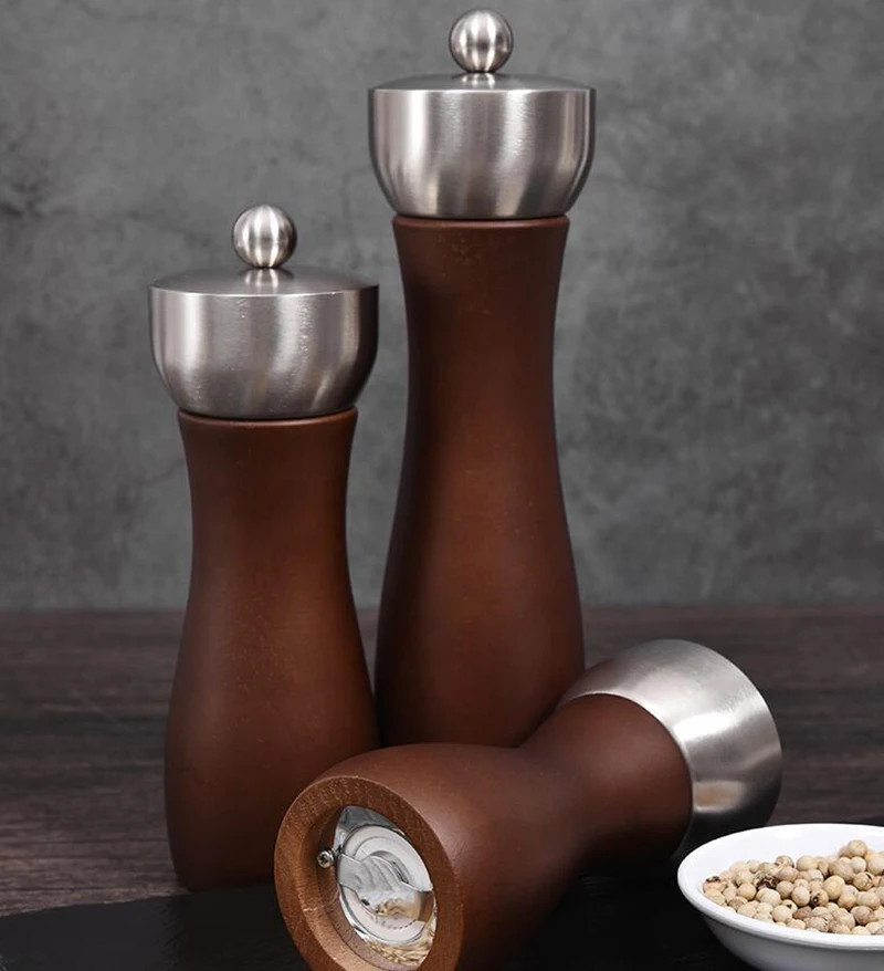 Vintage high grade natural wood manual pepper mill with 304 stainless steel screw cap, Beech Wood grinder Kitchen tools
Vintage high grade natural wood manual pepper mill with 304 stainless steel screw cap, Beech Wood grinder Kitchen tools