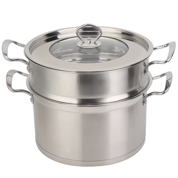 26CM Stainless Steel Double Layer Food Steamer Pot Stockpot Cookware Household Cooking Tool Steamed Boiled Braised 
26CM Stainless Steel Double Layer Food Steamer Pot Stockpot Cookware Household Cooking Tool Steamed Boiled Braised