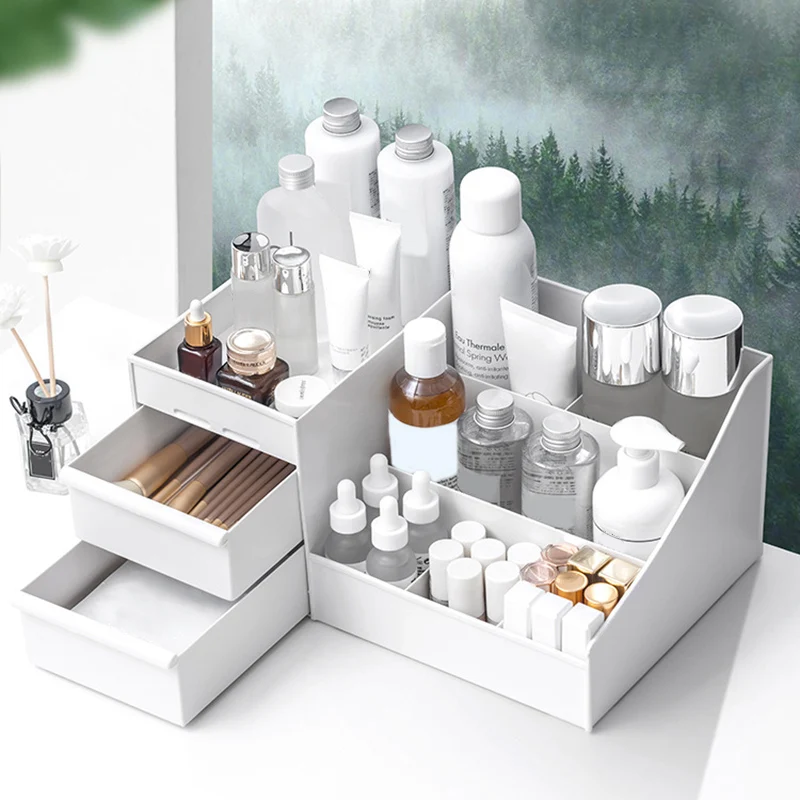 Plastic Desktop Makeup Cosmetic Organizer Storage Box Jewelry Nail Polish Container with Drawers P666
Plastic Desktop Makeup Cosmetic Organizer Storage Box Jewelry Nail Polish Container with Drawers P666