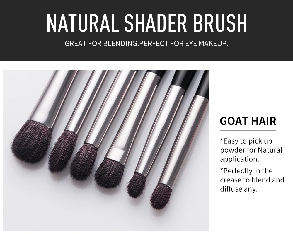 BEILI Luxe black professional Makeup Brushes Big Powder Foundation Contour Fan natural Eye brushes makeup set high quality