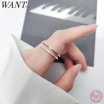 WANTME High quality Geometric Minimalism Double Square Pave CZ Ring for Women Party Wedding Fine Jewelry Accessories Gift 2020
WANTME High quality Geometric Minimalism Double Square Pave CZ Ring for Women Party Wedding Fine Jewelry Accessories Gift 2020