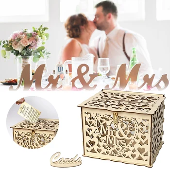 DIY Wedding Gift Card Box with Lock Rustic Wood Gift Box Card Holder Wooden Money Box with Lock for Wedding Anniversary Party
DIY Wedding Gift Card Box with Lock Rustic Wood Gift Box Card Holder Wooden Money Box with Lock for Wedding Anniversary Party