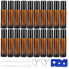25pcs 10ml Amber Glass Roller Bottles 0.34oz Leakproof Empty Refillable Essential Oil Glass Roller Bottle with Stainles
25pcs 10ml Amber Glass Roller Bottles 0.34oz Leakproof Empty Refillable Essential Oil Glass Roller Bottle with Stainles