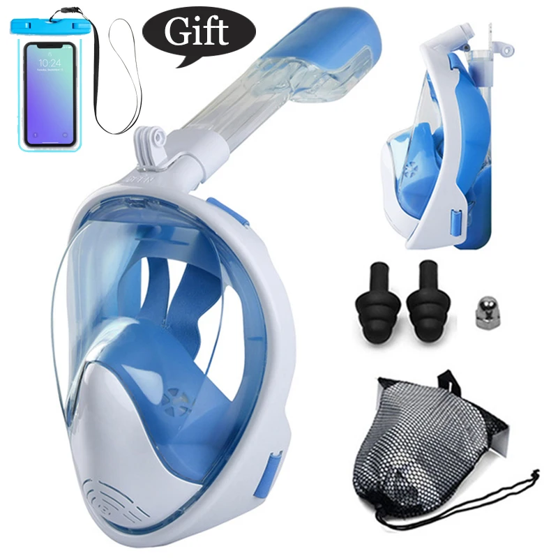 Diving Mask Collapsible Full Face Scuba Anti Fog Goggles with Camera Mount Underwater Wide View Snorkel Swimming Mask for Adult
Diving Mask Collapsible Full Face Scuba Anti Fog Goggles with Camera Mount Underwater Wide View Snorkel Swimming Mask for Adult