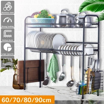 Black 4 Size 304 Stainless Steel Sink Drain Rack Kitchen Shelf 2-Layer Floor Sink Plate Rack Dish Rack Kitchen Storage Rack Home
Black 4 Size 304 Stainless Steel Sink Drain Rack Kitchen Shelf 2-Layer Floor Sink Plate Rack Dish Rack Kitchen Storage Rack Home