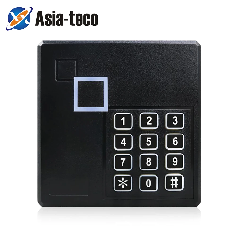 

Proximity RFID Card Reader ip65 waterproof 13.56MHZ/125KHZ Door Access Control Keypad Reader Wiegand 26 Bit Color Black 103IC