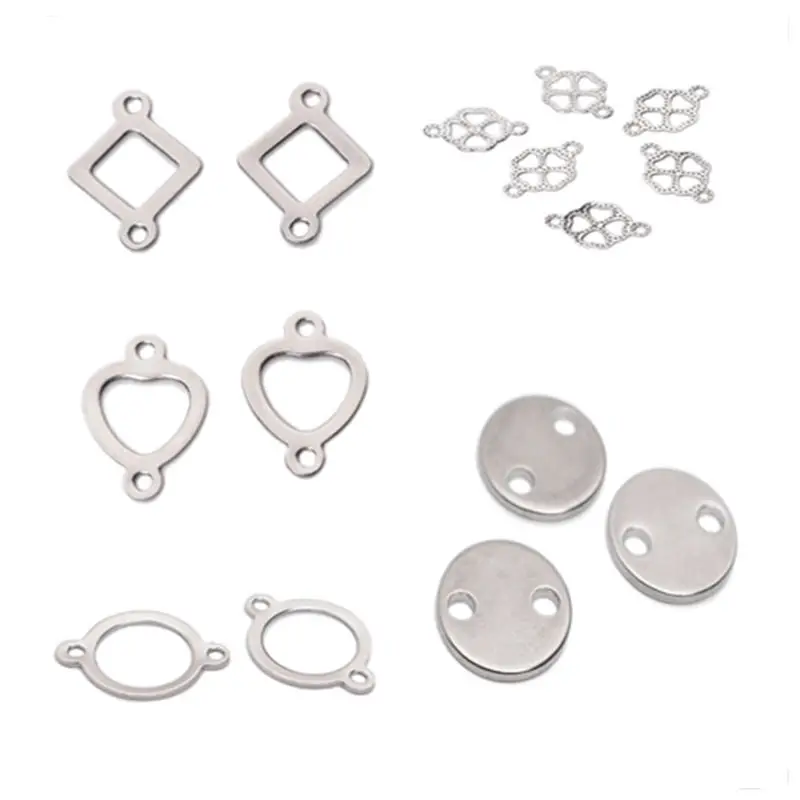 10 PCs Stainless Steel Connectors Round Rhombus Heart Four Leaf Clover Silver Jewelry Making Findings DIY Handmade Accessories
10 PCs Stainless Steel Connectors Round Rhombus Heart Four Leaf Clover Silver Jewelry Making Findings DIY Handmade Accessories