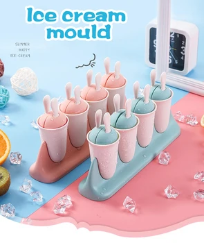 

Homemade Silicone Ice Cream Mold Popsicle Molds DIY Jelly Form Maker Dessert Freezer Fruit Juice Ice Tray Mould with Sticks
