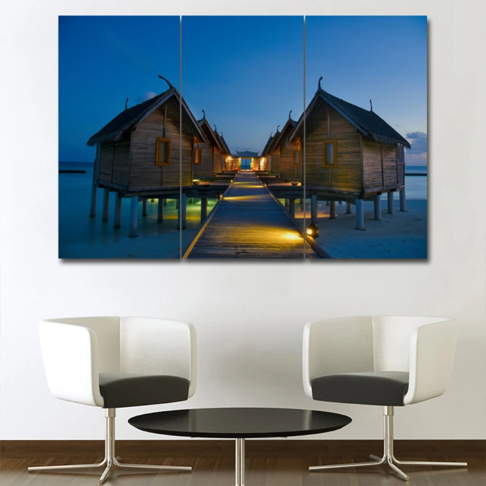 Seaside Chalet in Evening 3 pcs HD Canvas Painting Modern Home Decoration Living Room Canvas Print Painting Wall Decor Picture
Seaside Chalet in Evening 3 pcs HD Canvas Painting Modern Home Decoration Living Room Canvas Print Painting Wall Decor Picture