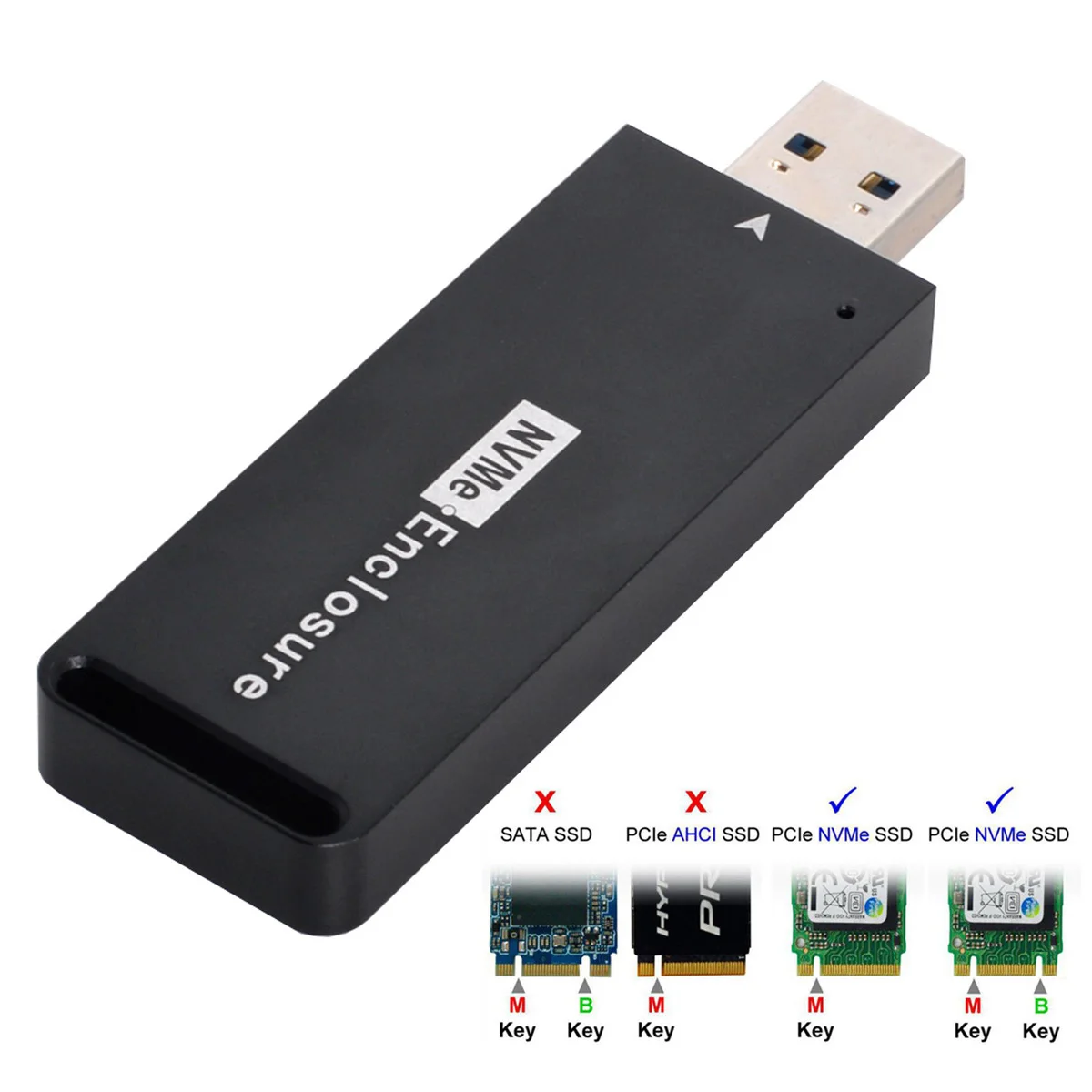 USB 3.1 Gen2 10Gbps to NVME PCI-E M-Key Solid State Drive External Enclosure 2230/2242mm
USB 3.1 Gen2 10Gbps to NVME PCI-E M-Key Solid State Drive External Enclosure 2230/2242mm