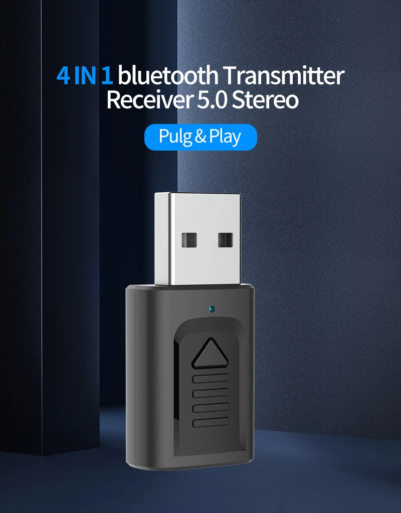 USB Bluetooth 5.0 Transmitter Receiver Wireless Adapter Stereo Audio 3.5mm Aux Jack Adapters for TV Car Kit with Control Button
USB Bluetooth 5.0 Transmitter Receiver Wireless Adapter Stereo Audio 3.5mm Aux Jack Adapters for TV Car Kit with Control Button