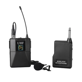 

UHF Microphone UHF Lapel Mic Wireless Interview Microphone with Bodypack Transmitter for Computer Speaker Mixer