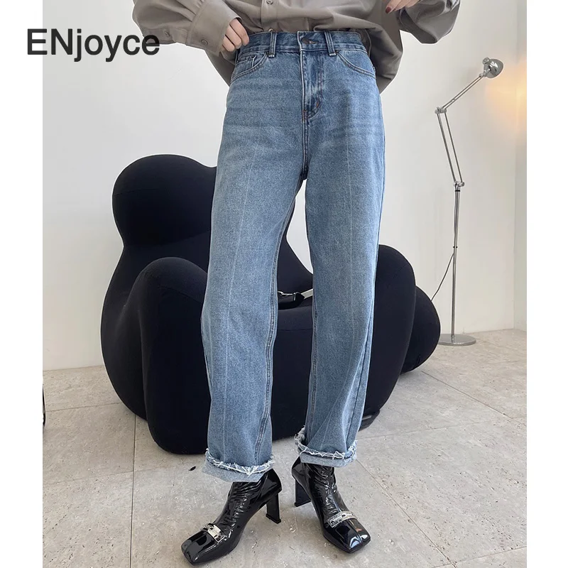 Women Vintage Blue Jeans High Waist Simple Style Straight Pants Streetwear Loose Wide Leg Denim Pants Korean Fashion Trousers
Women Vintage Blue Jeans High Waist Simple Style Straight Pants Streetwear Loose Wide Leg Denim Pants Korean Fashion Trousers