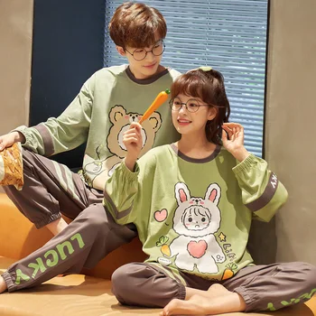 Autumn Winter Couple Pyjamas Cotton Pj Pajamas Set Women Cartoon Sleepwear Pajama Sets Pijamas Mujer Girl Pyjamas Home Clothing
Autumn Winter Couple Pyjamas Cotton Pj Pajamas Set Women Cartoon Sleepwear Pajama Sets Pijamas Mujer Girl Pyjamas Home Clothing