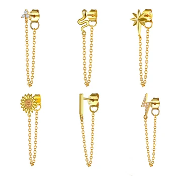 1pc Solid 925 Sterling Silver Tassel Earrings Snake Flower Star Sunflower Bar Lightning Front Back Post Drop Earrings for Women 
1pc Solid 925 Sterling Silver Tassel Earrings Snake Flower Star Sunflower Bar Lightning Front Back Post Drop Earrings for Women