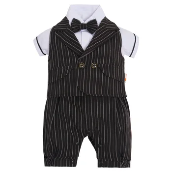 Baby Boy Romper Set Striped Bow Short Sleeve Button Jumpsuit 2-Button Folded Collar Vest Set Formal Birthday Party Clothes Set
Baby Boy Romper Set Striped Bow Short Sleeve Button Jumpsuit 2-Button Folded Collar Vest Set Formal Birthday Party Clothes Set