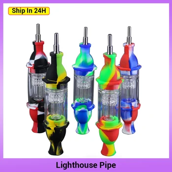 lighthouse Pipe Glass Filter with 10mm Titanium Nail -40C to 220C Silicone Tobacco Pipe for Wax smoking E Cigarette Accessories
lighthouse Pipe Glass Filter with 10mm Titanium Nail -40C to 220C Silicone Tobacco Pipe for Wax smoking E Cigarette Accessories