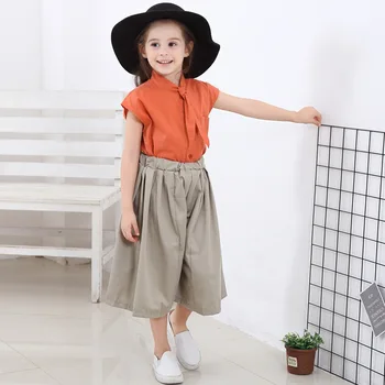 Children's clothing new girls sleeveless literary fan shirt + wide leg pants female baby fashion two-piece explosion
Children's clothing new girls sleeveless literary fan shirt + wide leg pants female baby fashion two-piece explosion