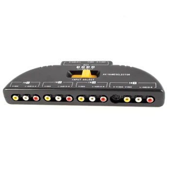 4-Way o Video AV RCA Switch Game Selector Box Splitter Black 
4-Way o Video AV RCA Switch Game Selector Box Splitter Black