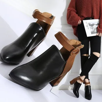 41-43 high heel autumn and winter women's Big size short boots shoes women's 40 thick heel pointed head
41-43 high heel autumn and winter women's Big size short boots shoes women's 40 thick heel pointed head
