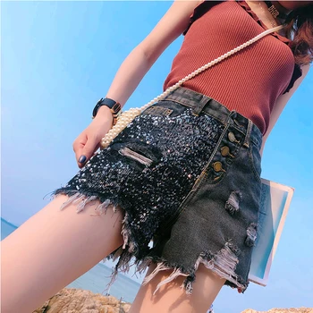 Plus Size Spring Summer Black Shorts Women New Cowboy High Waist Shorts Ripped Jean Pants Holes Sequin Ladies Hot Pants Shorts
Plus Size Spring Summer Black Shorts Women New Cowboy High Waist Shorts Ripped Jean Pants Holes Sequin Ladies Hot Pants Shorts
