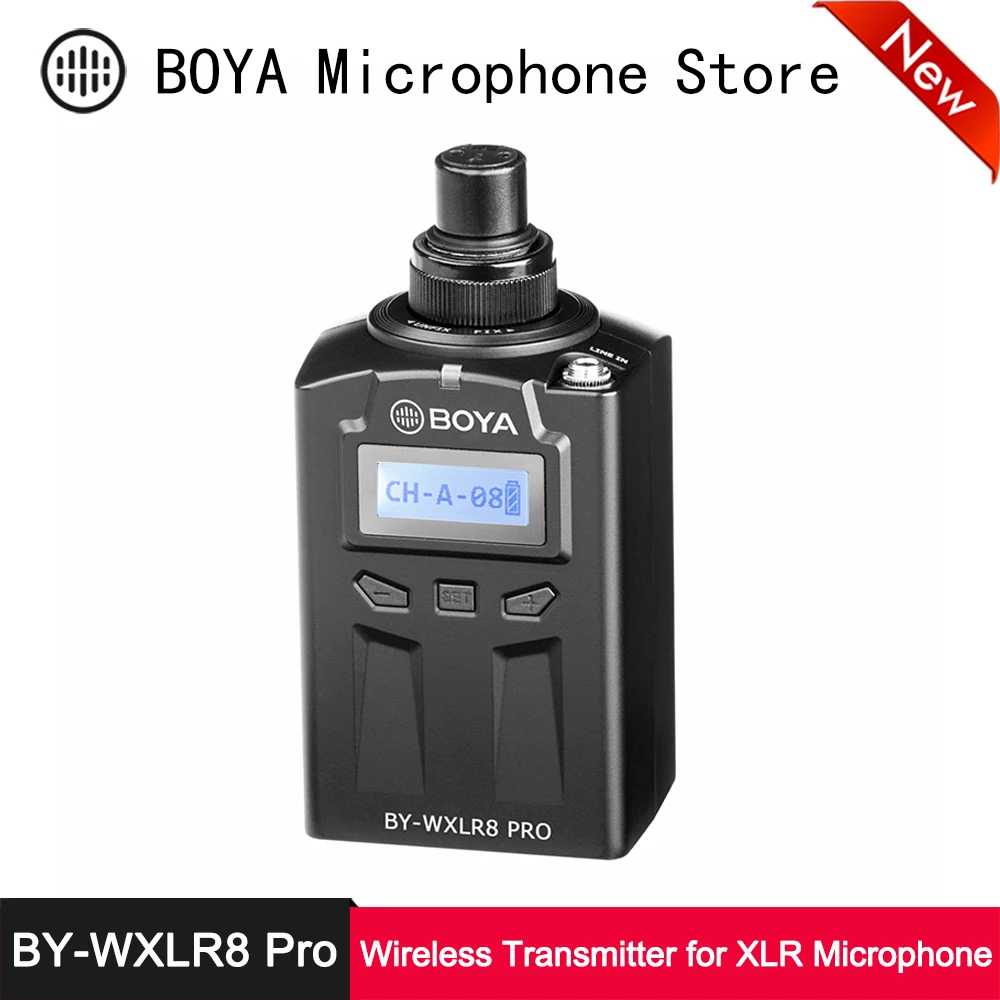 BOYA BY-WXLR8 Pro Wireless Transmitter UHF 48 Channel Plug-in for BY-WM8 Pro Receiver Rx8 BY-HM100 Handheld Microphone System
BOYA BY-WXLR8 Pro Wireless Transmitter UHF 48 Channel Plug-in for BY-WM8 Pro Receiver Rx8 BY-HM100 Handheld Microphone System
